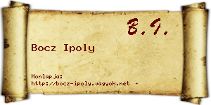 Bocz Ipoly névjegykártya